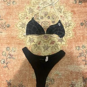 black & white swimsuit set size: small